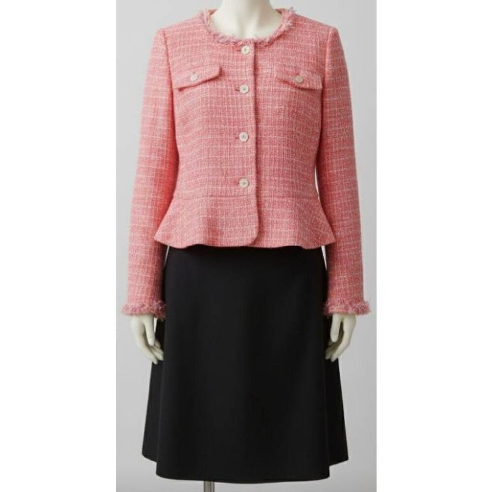 J.crew womens size 14 peplum lady tweed blazer jacket pink